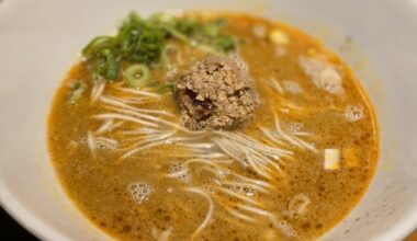 Had the most amazing Tantan Ramen and dumplings in Beppu tonight.