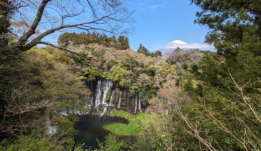 Shiraito Falls and Mt. Fuji [OC]