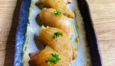 Sea Bream Nigiri with Lemon Teriyaki Glaze