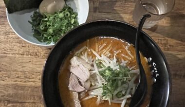 The spicy ramen I had for dinner tonight in Kumamoto