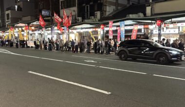 What was the big political demonstration near the higashiyama area?