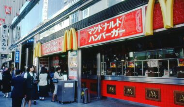 1980 McDonald's and its menu in Tokyo. I was told the location is Ginza Mitsukoshi, where the first McDonald's in Japan was opened. Slide collection of an American tourist.