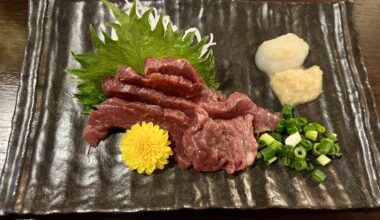 Basashi, horse sashimi.