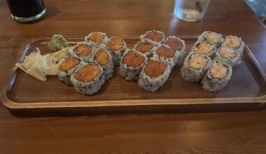 Spicy Salmon, Spicy Tuna, and Spicy Shrimp rolls @ Totoya Lounge & Sushi, Downtown Orlando, FL