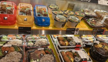 Well stocked bento fridge during lunch time at Tokyo Dome