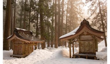 Walking towards Mount Haguro last winter