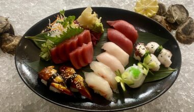 Sashimi and nigiri plate