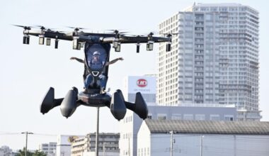 "Flying car" makes Tokyo debut at international tech event