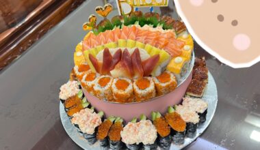 My cousins’ sushi birthday cake