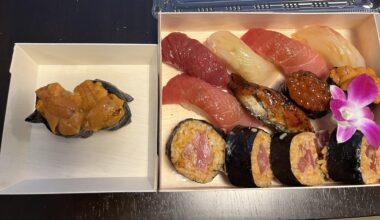 Hokkaido bafun uni nigiri and omakase set