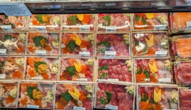 Chirashi selection at the local Japanese market