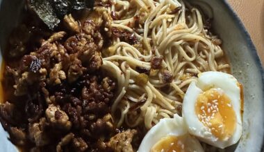 I made this chilli pork miso ramen recently..