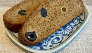 Miso Soup bread, with olives.