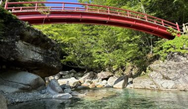 Waterfalls and nagashi somen in Nakatsugawa.