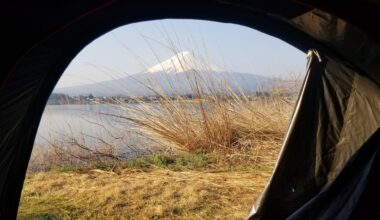 Mt Fuji from my tent at 6am