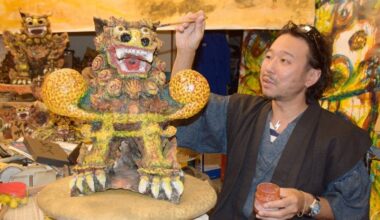 10-meter lion statue to be built in Okinawa with burned Shuri Castle tiles