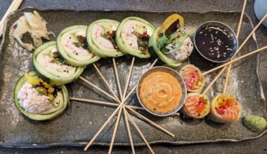 Sushi lollipop/cucumber wraps