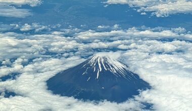 Mt Fuji view from airplane