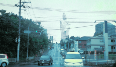 The 92m tall Kannon in Sendai on expired film in 2019