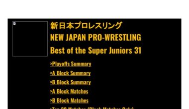 Best of the Super Juniors 31 B Block Standings as of May 28 (1 B Block shows left)