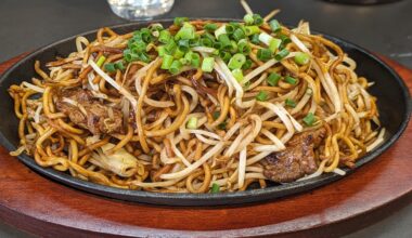 Yakisoba noodles eaten in Harajuku.