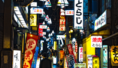 Night Lights Outside Nakano Broadway, October 2023