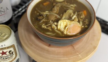 I made beef curry udon