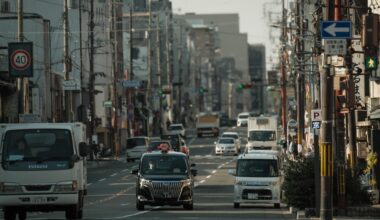 Early morning traffic Kyoto