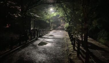 Philosophers path, Kyoto, rainy night.