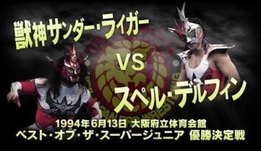 Jushin Thunder Liger vs Super Delfin: New Japan Pro Wrestling - NJPW Best of the Super Junior I Final, June 13, 1994