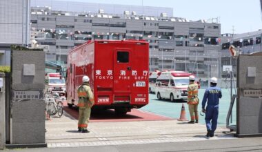 Over 30 sent to hospital for pepper spray use at Tokyo Korean School, more than a dozen ambulances and police cars were sent to the school in Shinjuku Ward