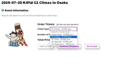 Need help with seating for NJPW Climax