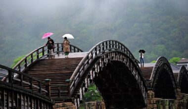 A rainy day on Kintaikyo Bridge