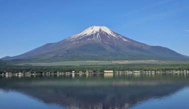 The reflection of a certain mountain at Lake Yamanaka