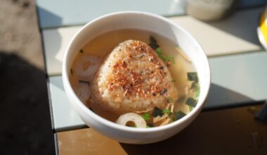 Yaki-Onigiri in Clear Soup