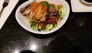 Salmon Skin Salad with Fish flying eggs