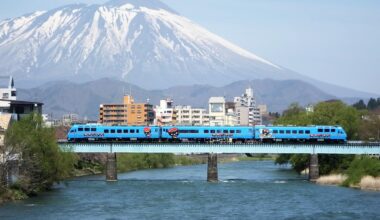 Morioka City, Iwate Prefecture, Mount Iwate as seen from Yugaose Bridge