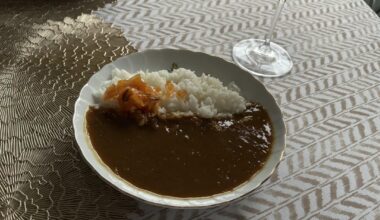 Visiting family in Texas—it’s storming hard and power’s been out since 5 AM so I occupied my gullet with some curry rice I made last night