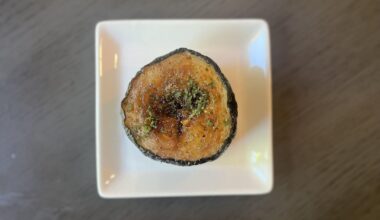 Roasted zucchini with Japanese glaze and fresh oregano