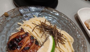 Tsukemen and gyoza for my birthday dinner