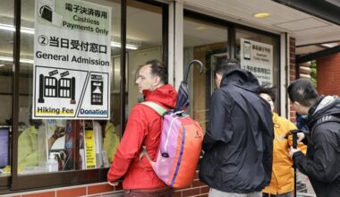 Mt. Fuji climbing season starts with new fees, control on numbers