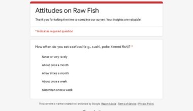 Help Us Understand Consumer Preferences for Raw Seafood!