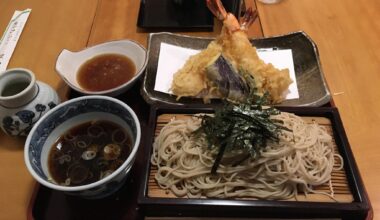 Zaru soba and ebi tempura