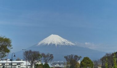 Snapped Fuji while getting coffee.