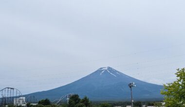 Fuji-san from a supermarket car park