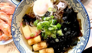 Wakame Soba with Onsen Tamago