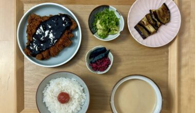 Made miso katsu with sides for dinner :)