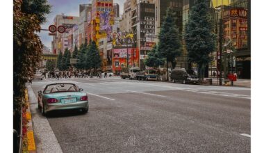 Blue car in Akihabara