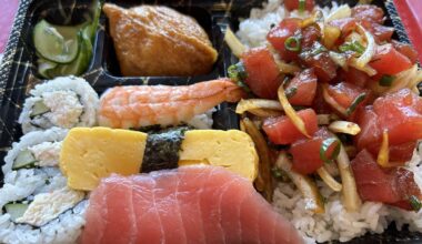 Sushi and Ahi Poke Bento for lunch yesterday from Ninja Sushi