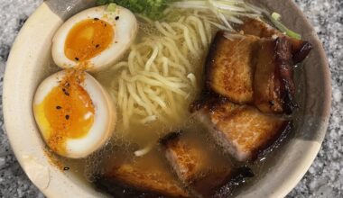 Chintan Shio Ramen with Preserved Lemon Tare, 20 hr Sous Vide Chashu and Ajitama.